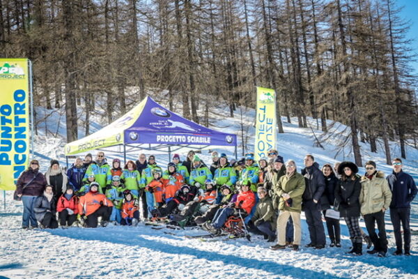 Alex Zanardi, Saturnino, Gianfranco Pascucci ed Emiliano Malagoli a festeggiare i 17 anni del progetto SciAbile